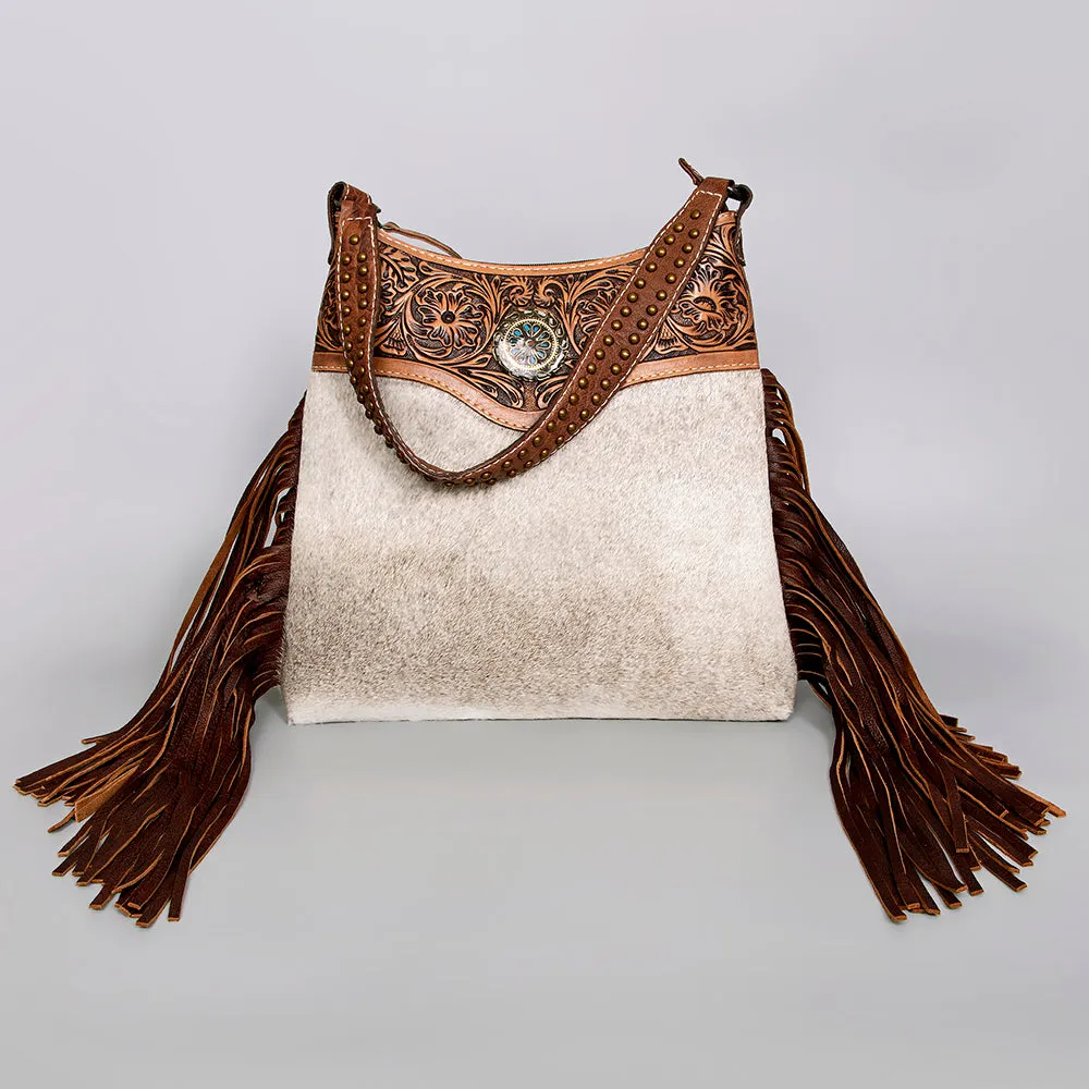 American Darling ADBG980A Hobo Hand Tooled Hair-On Genuine Leather Women Bag Western Handbag Purse