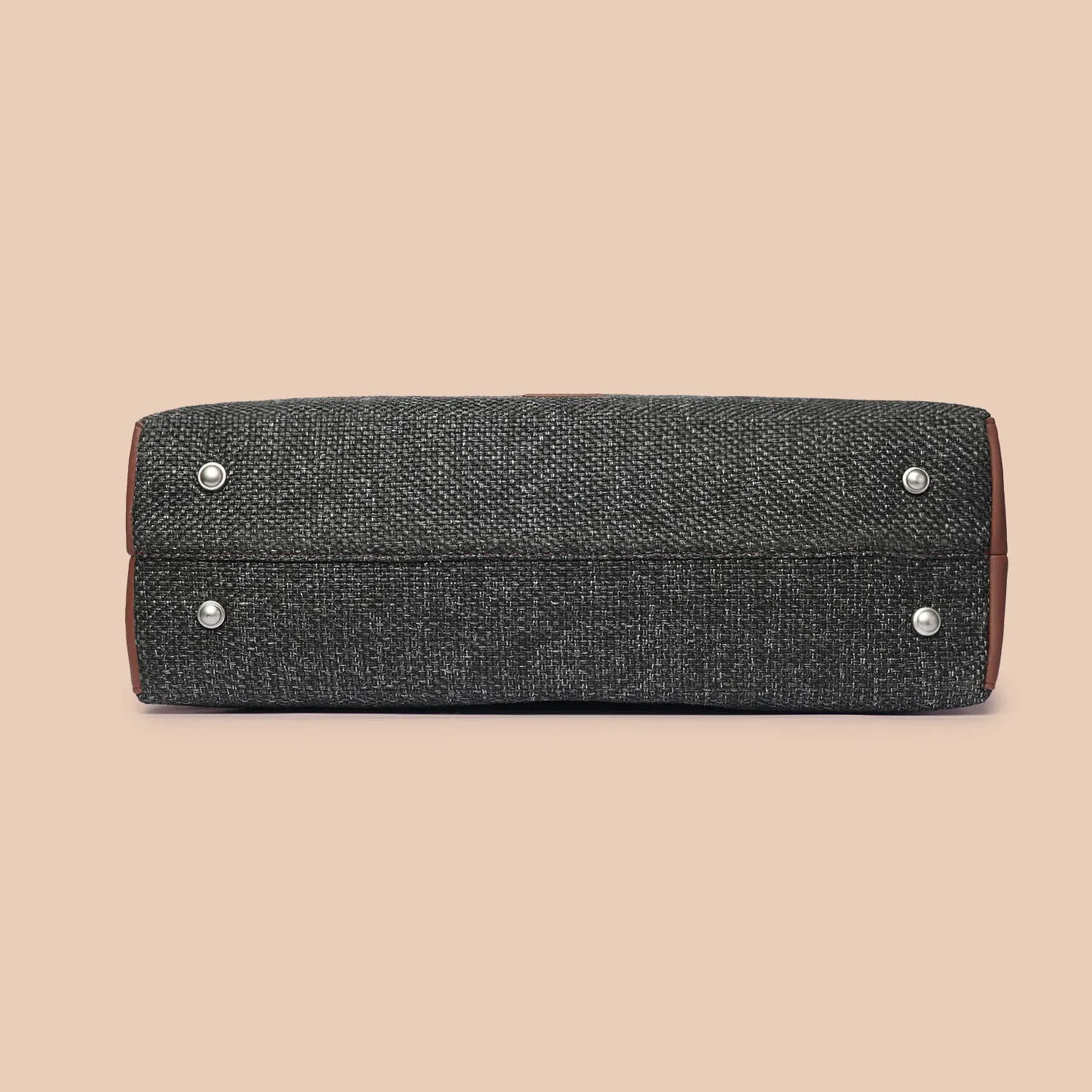 Black Metal Statement Office Bag