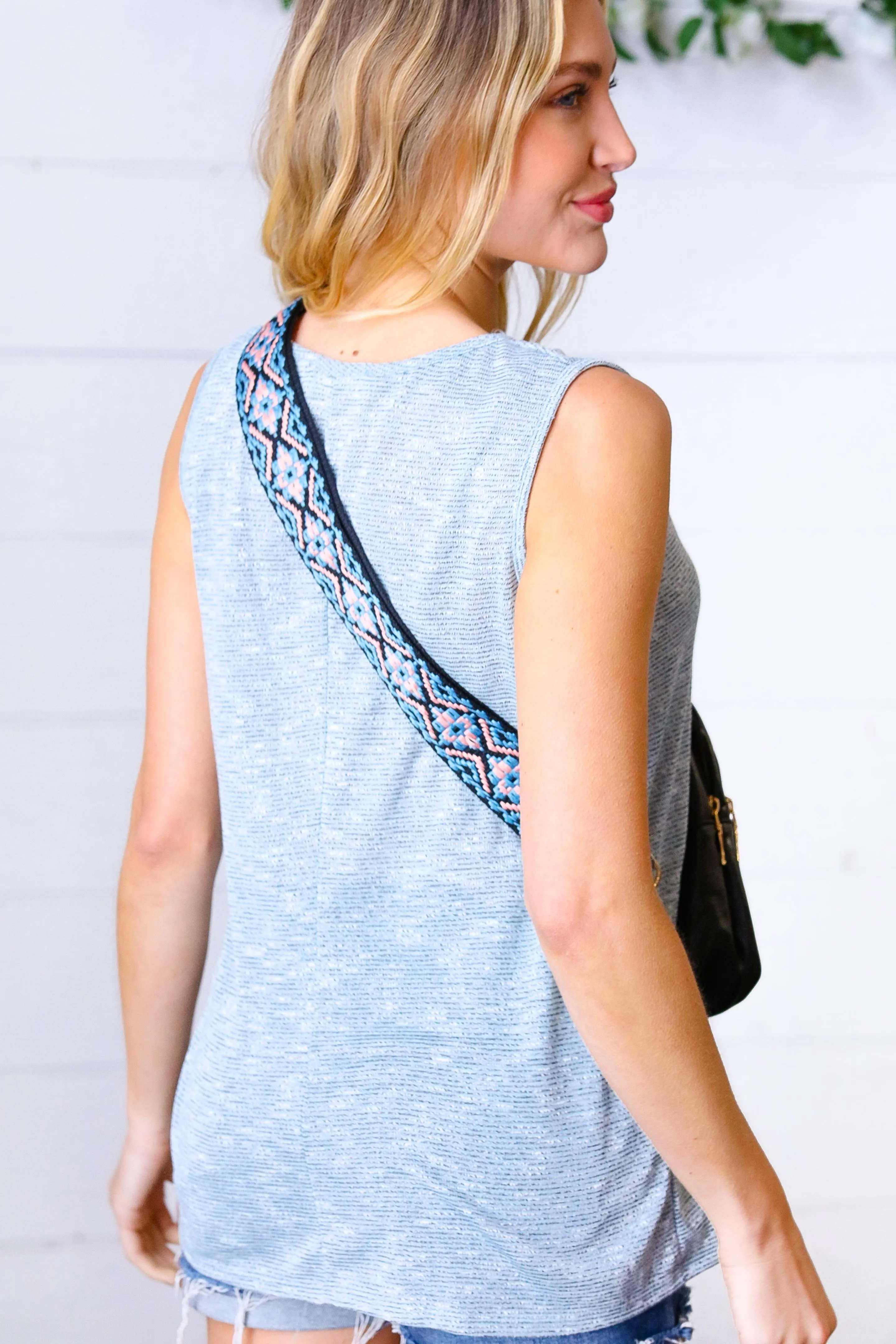 Black Vegan Leather Designer Strap Lined Sling