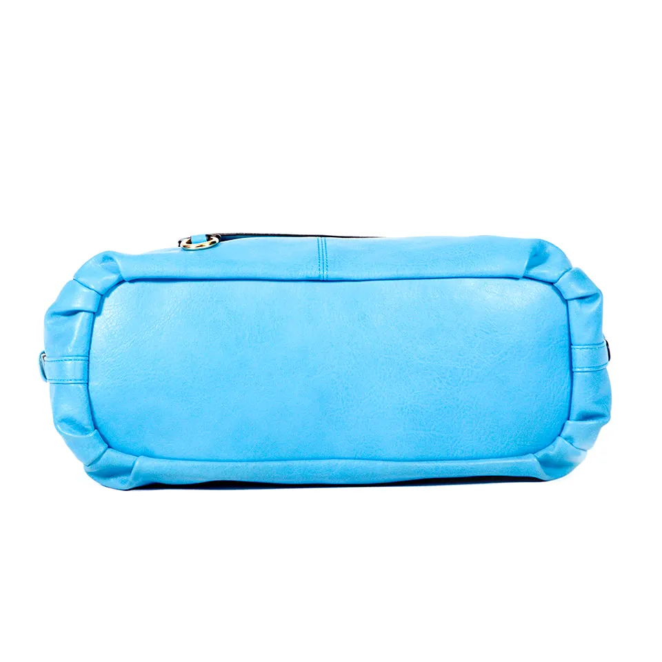 Blue Handbag with Smooth Material - OH-5018 BLUE