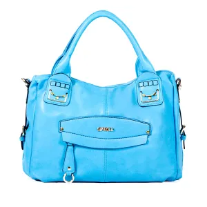 Blue Handbag with Smooth Material - OH-5018 BLUE