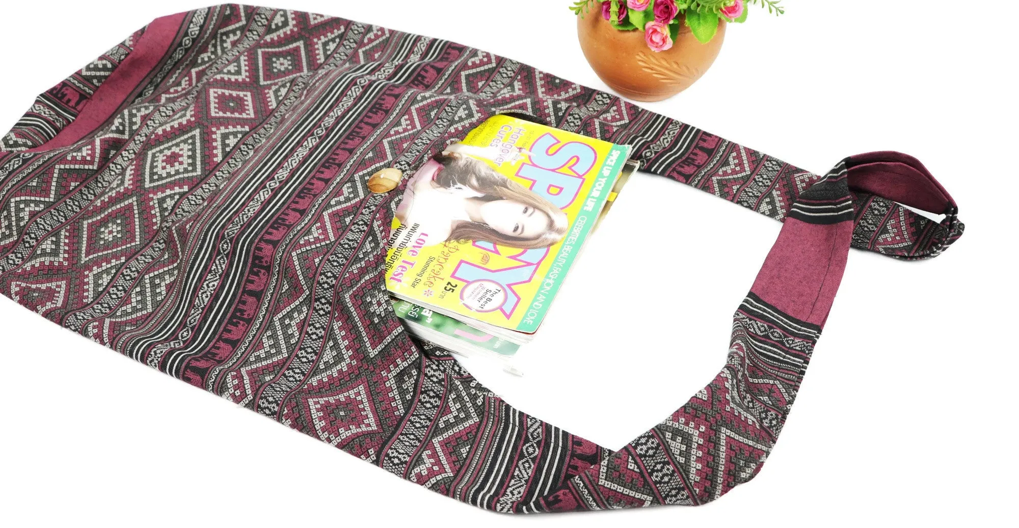 Boho Bag Cotton Bag Hippie Bag Crossbody Bag Sling Bag Shoulder Bag Messenger Bag Bohemian Hippie Boho Purse Sling Gift Bag