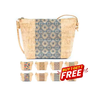 BUY 1 GET 1 FREE: Medium model Smart Printed Cork Crossbody Bag BAGD-308