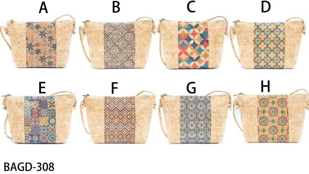 BUY 1 GET 1 FREE: Medium model Smart Printed Cork Crossbody Bag BAGD-308