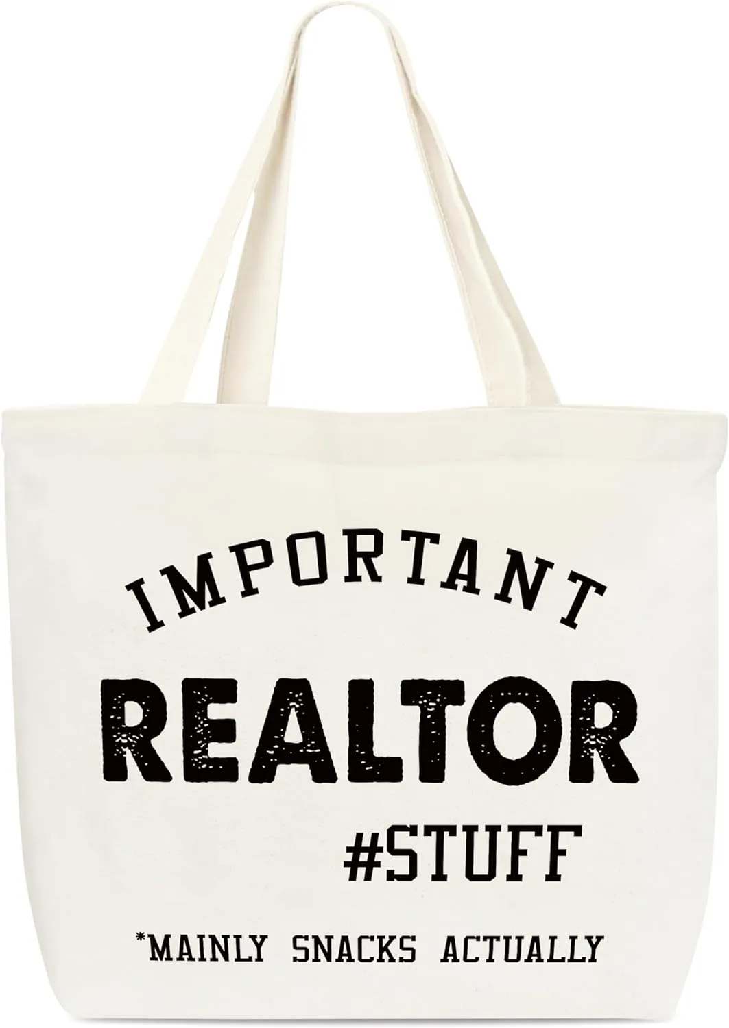 Canvas Tote Bag, Important Realtor Stuff Tote Bag, Appreciation Gift, Funny Tote Bag, Library Tote, Reusable Grocery Shopping Bag, Library Shoulder Bag For Man Realtor Friends C(12), Large