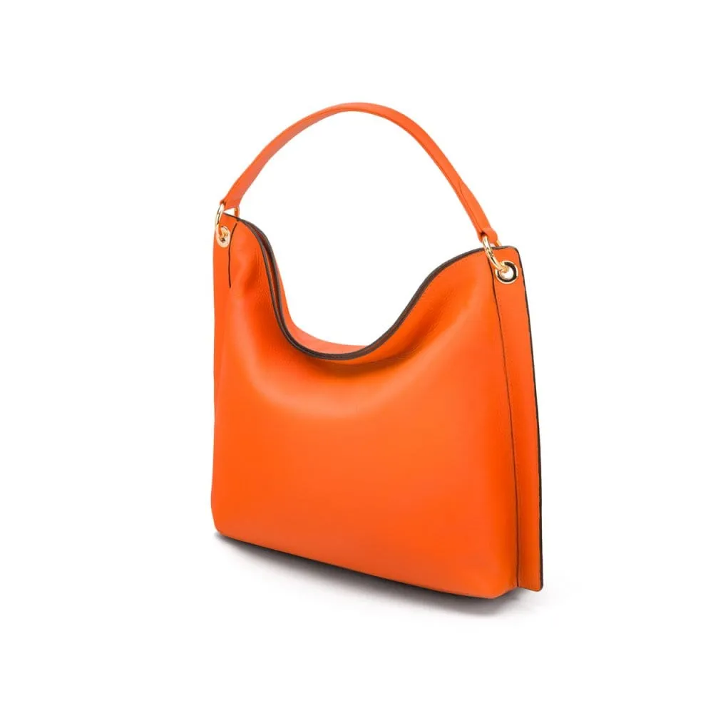 Carol Ann Slouchy Leather Shoulder Bag - Orange