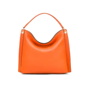 Carol Ann Slouchy Leather Shoulder Bag - Orange