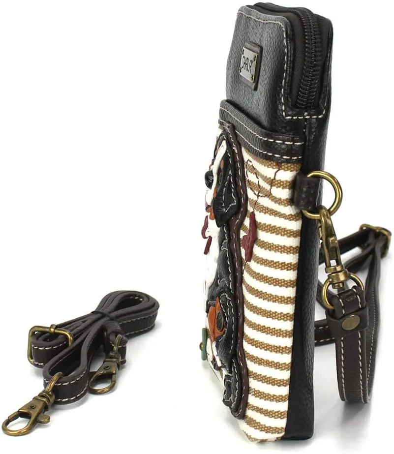 CHALA Cell Phone Crossbody Purse-Women PU Leather/Canvas Multicolor Handbag with Adjustable Strap