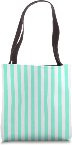 Classic Aquamarine Cabana Tent Stripe Tote Bag
