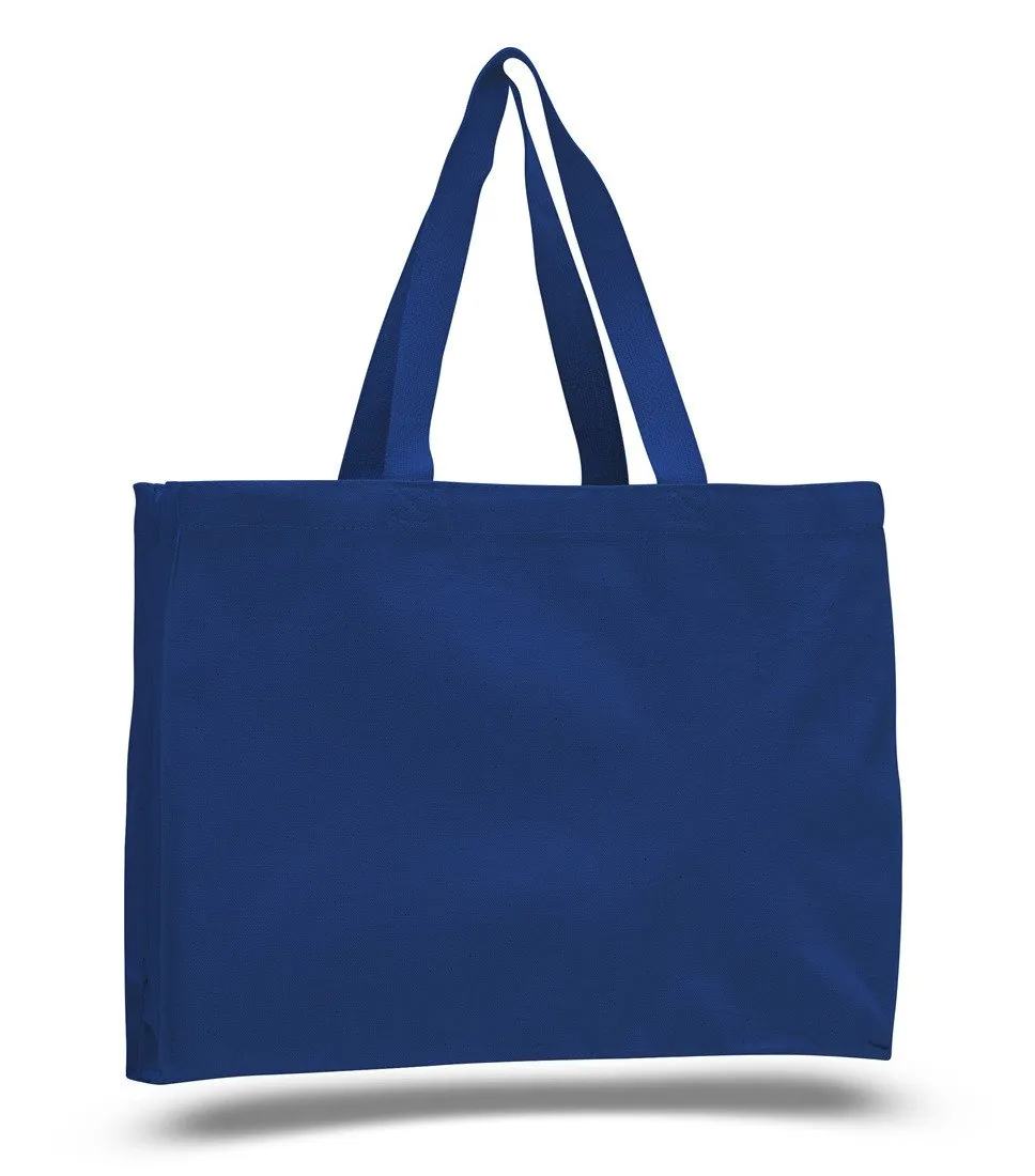 Closeout Full Gusset Heavy Canvas Affordable Horizontal Tote Bags - TF275