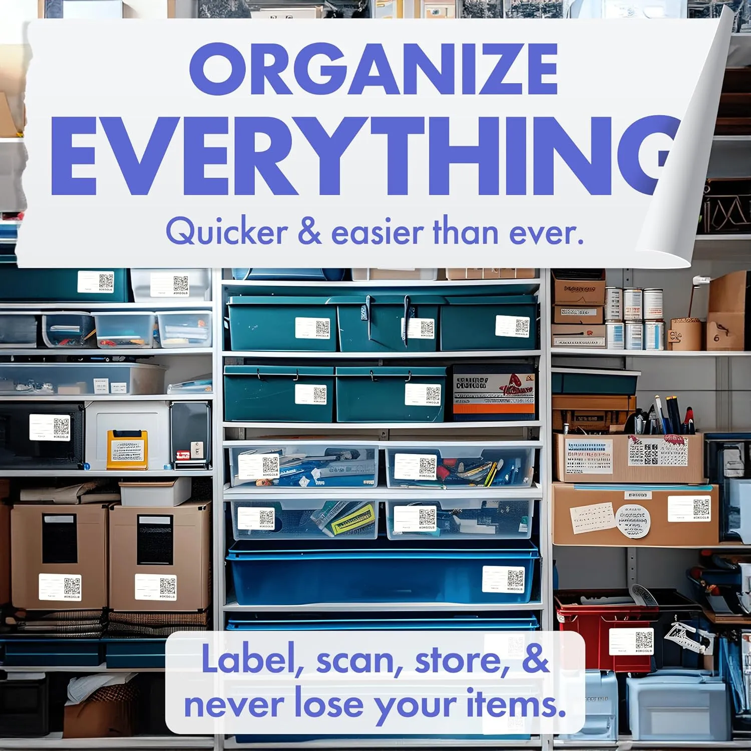 Code Durable Labels (3" x 5") for Storage & Moving - 40 USA-Made Inventory Stickers with Free Organization App