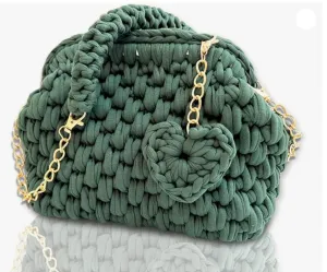 Crochet Evening Wedding Party Clutch Purse (BURS GREEN)