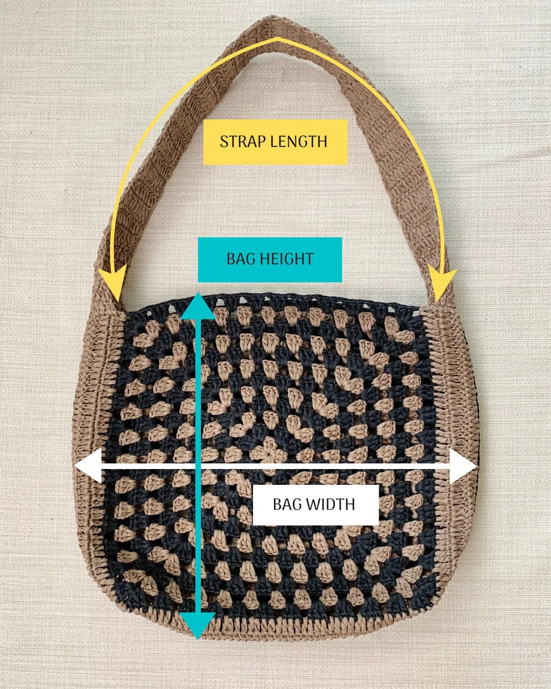 crochet granny square tote bag pattern PDF & video tutorial