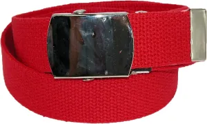 CTM Big & Tall Cotton Adjustable Belt with Nickel Buckle