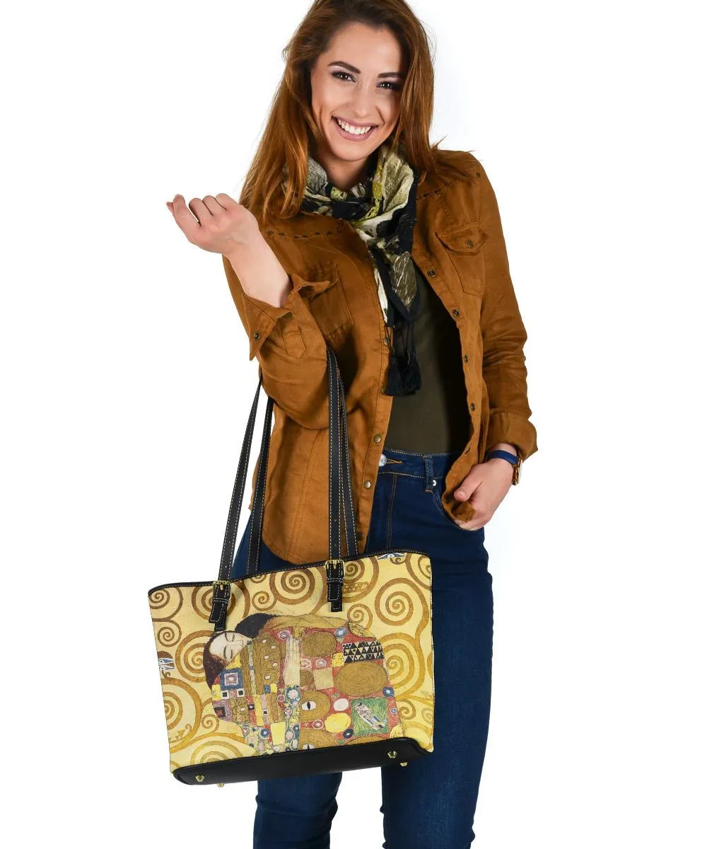 Custom Tote Bag (Vegan Leather) - Vintage Art | Gustav Klimt: The Embrace | Graphic Tote Bag, Aesthetic Tote Bag, Artsy Tote Bag, Gift Idea