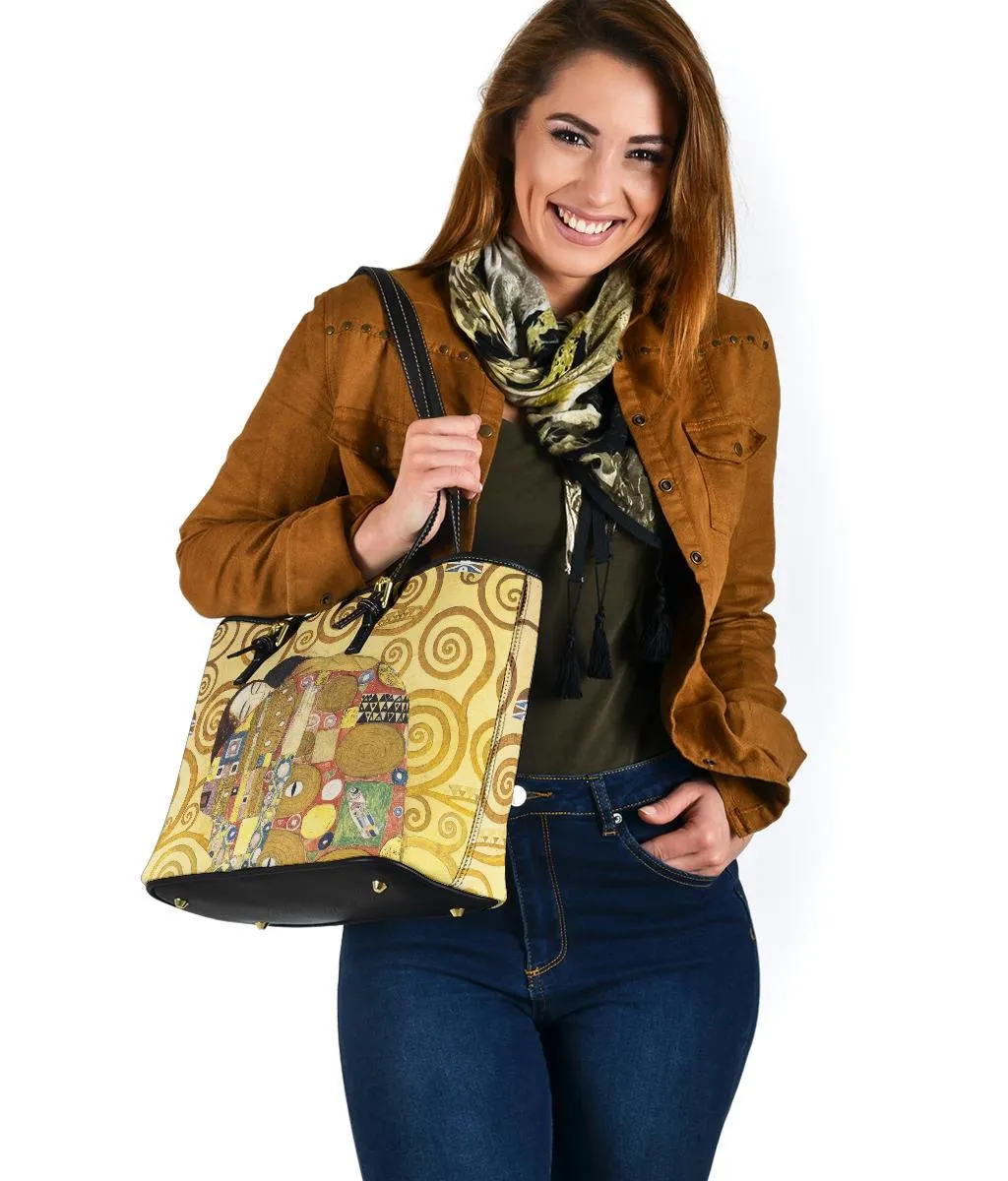 Custom Tote Bag (Vegan Leather) - Vintage Art | Gustav Klimt: The Embrace | Graphic Tote Bag, Aesthetic Tote Bag, Artsy Tote Bag, Gift Idea