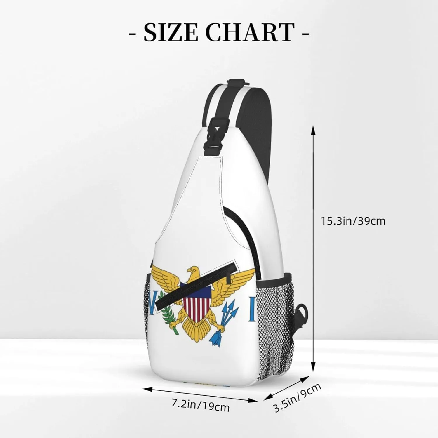 Cute Virgin Islands Flag Sling Backpack, Multipurpose Crossbody Shoulder Bag Travel Hiking Daypack for Men Women