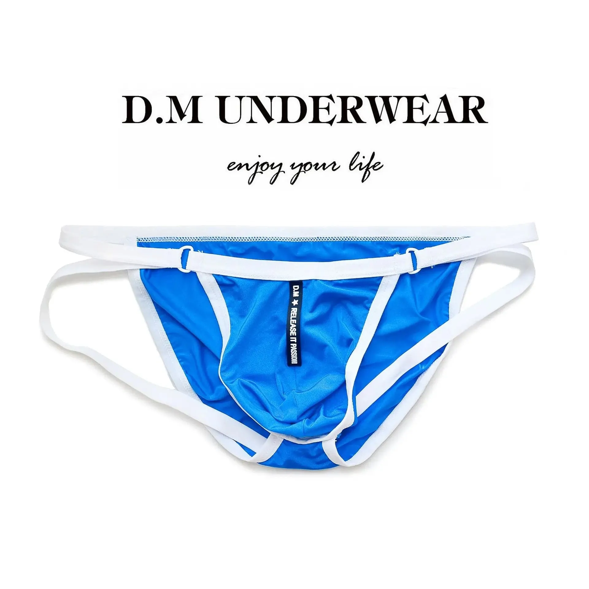 D.M Mens sexy Briefs Sling Silky Sports Breathable Nylon