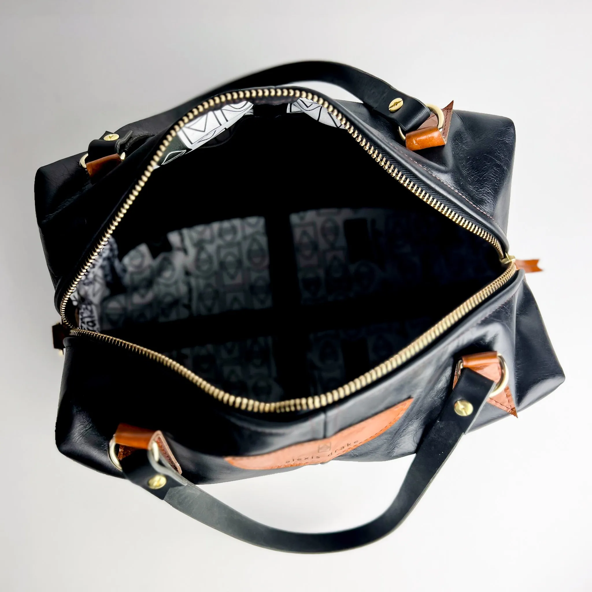 Everyday Collection | Eliza Satchel   Shoulder Tote | Black   Whiskey
