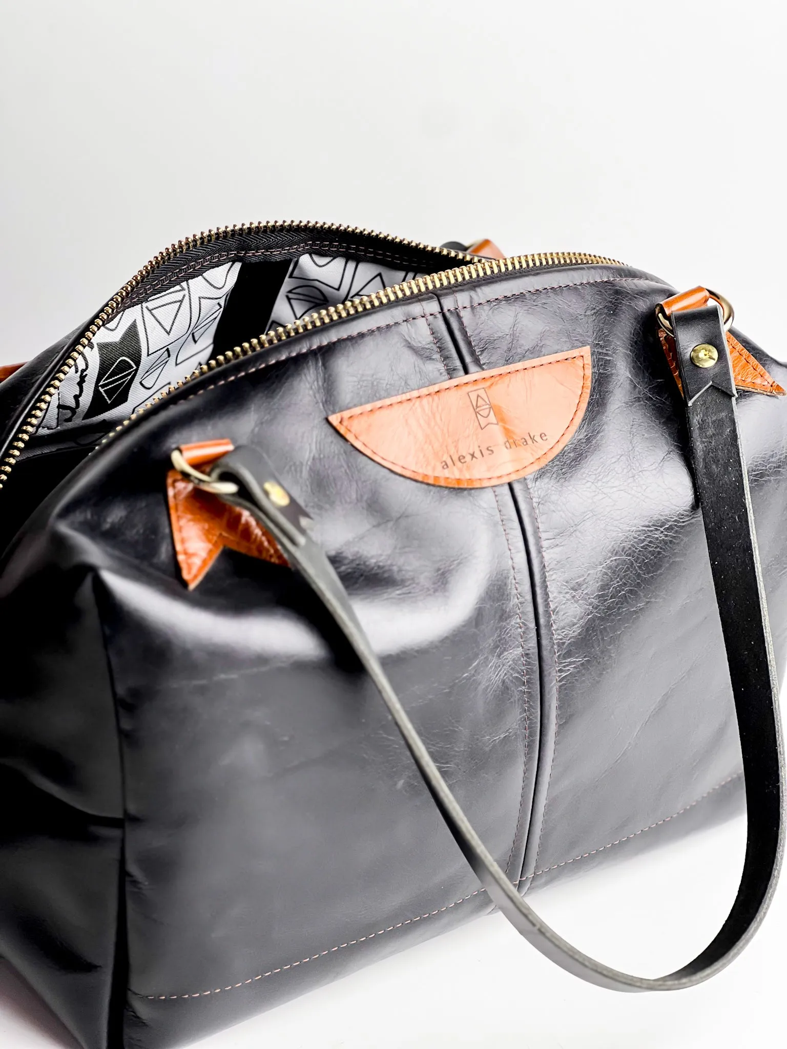 Everyday Collection | Eliza Satchel   Shoulder Tote | Black   Whiskey
