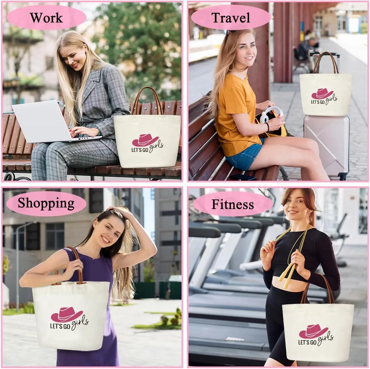 Funny Canvas Tote Bag Aesthetic Bag for Women Teens Reusable Grocery Shopping Bag With Handles Gift for Birthday