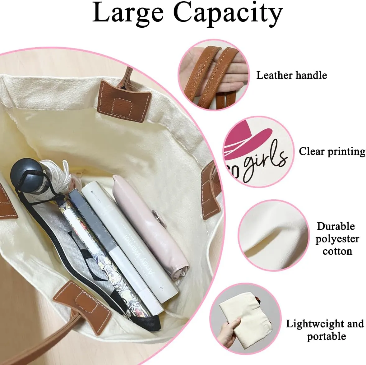 Funny Canvas Tote Bag Aesthetic Bag for Women Teens Reusable Grocery Shopping Bag With Handles Gift for Birthday