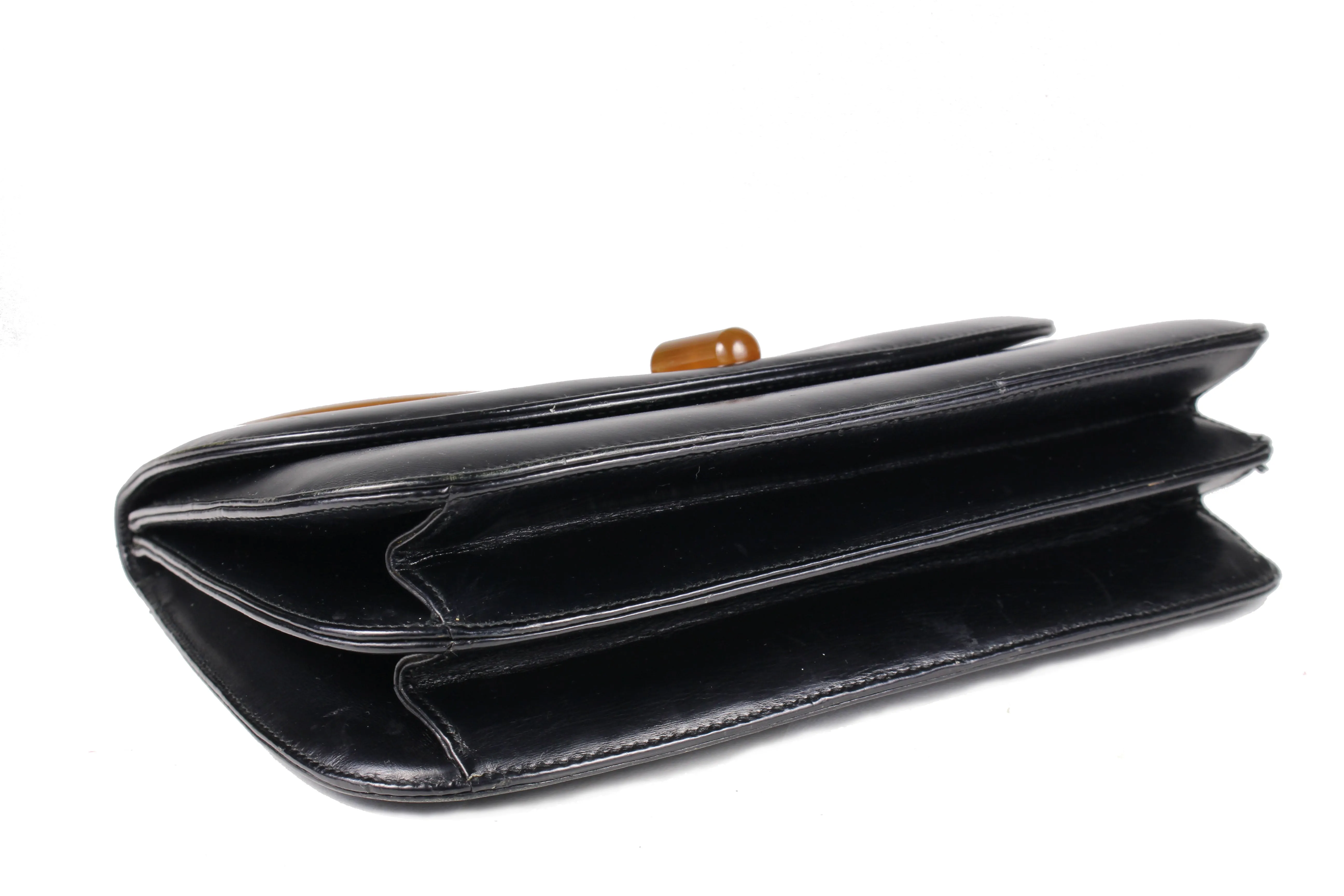 GUCCI leather and bakelite top handle bag