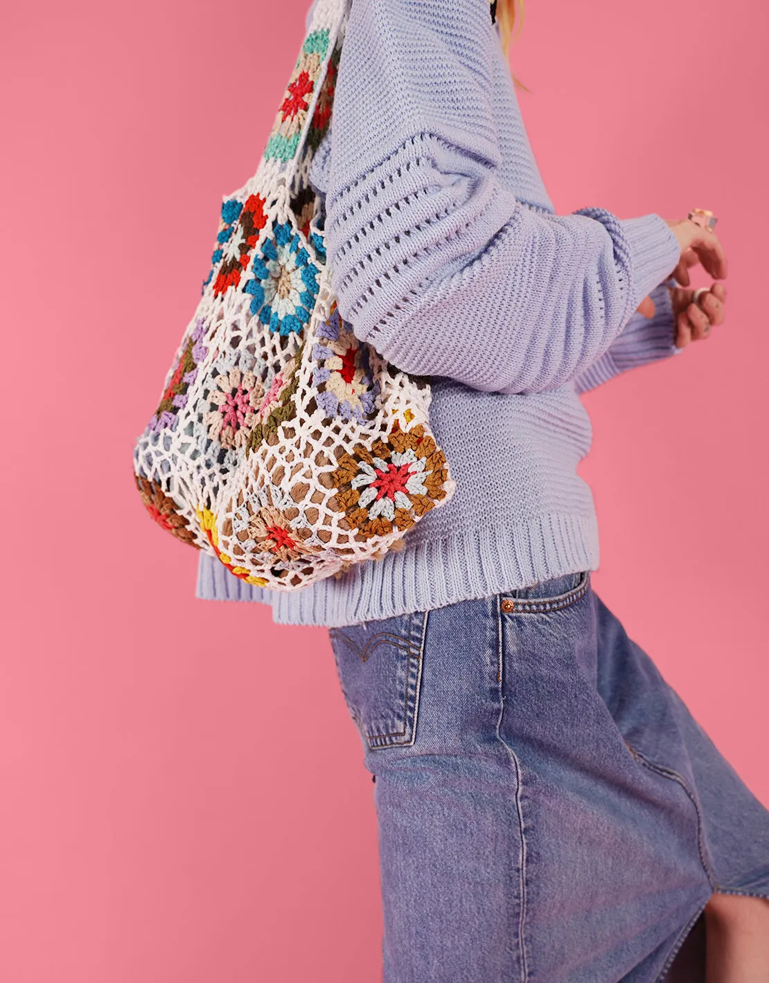 Handmade crochet patch bag