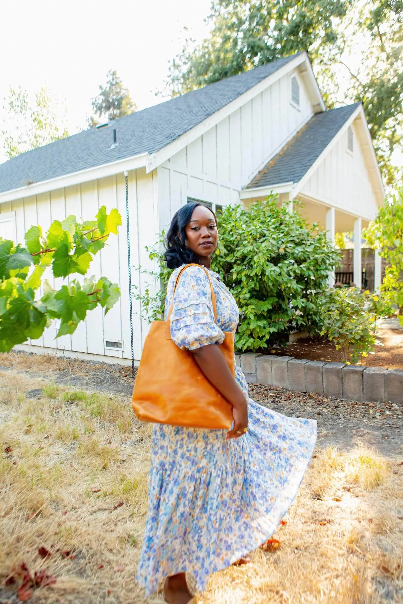 Hanna Leather Tote - Walnut