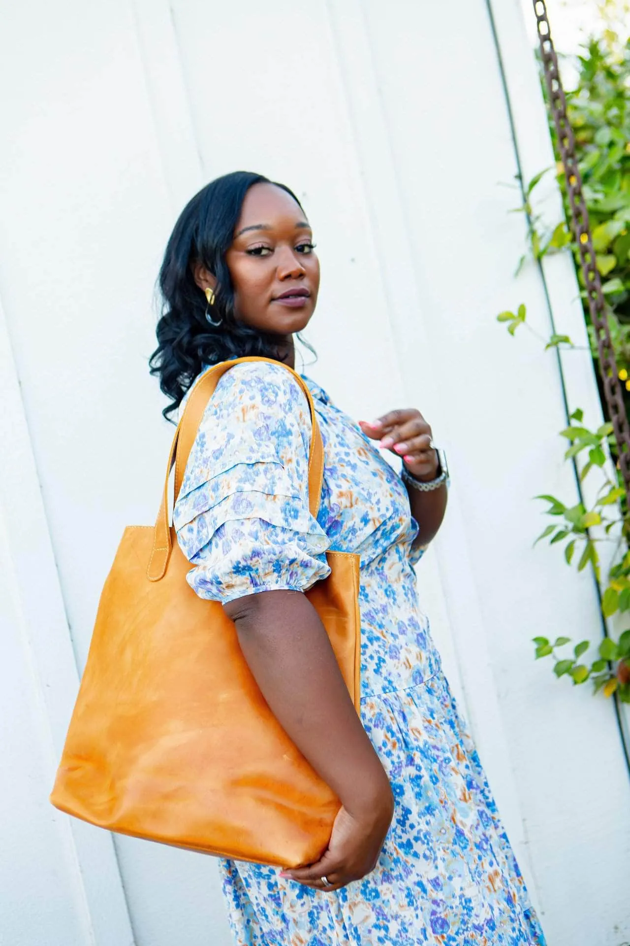Hanna Leather Tote - Walnut