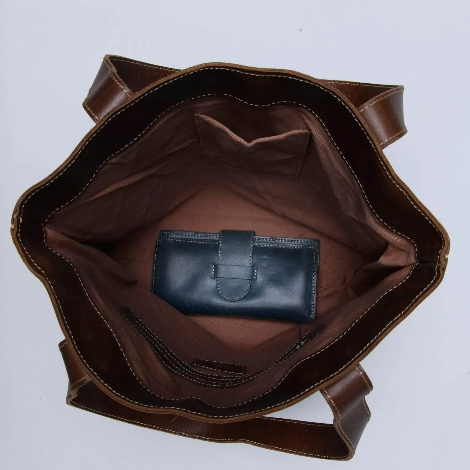 Hanna Leather Tote - Walnut