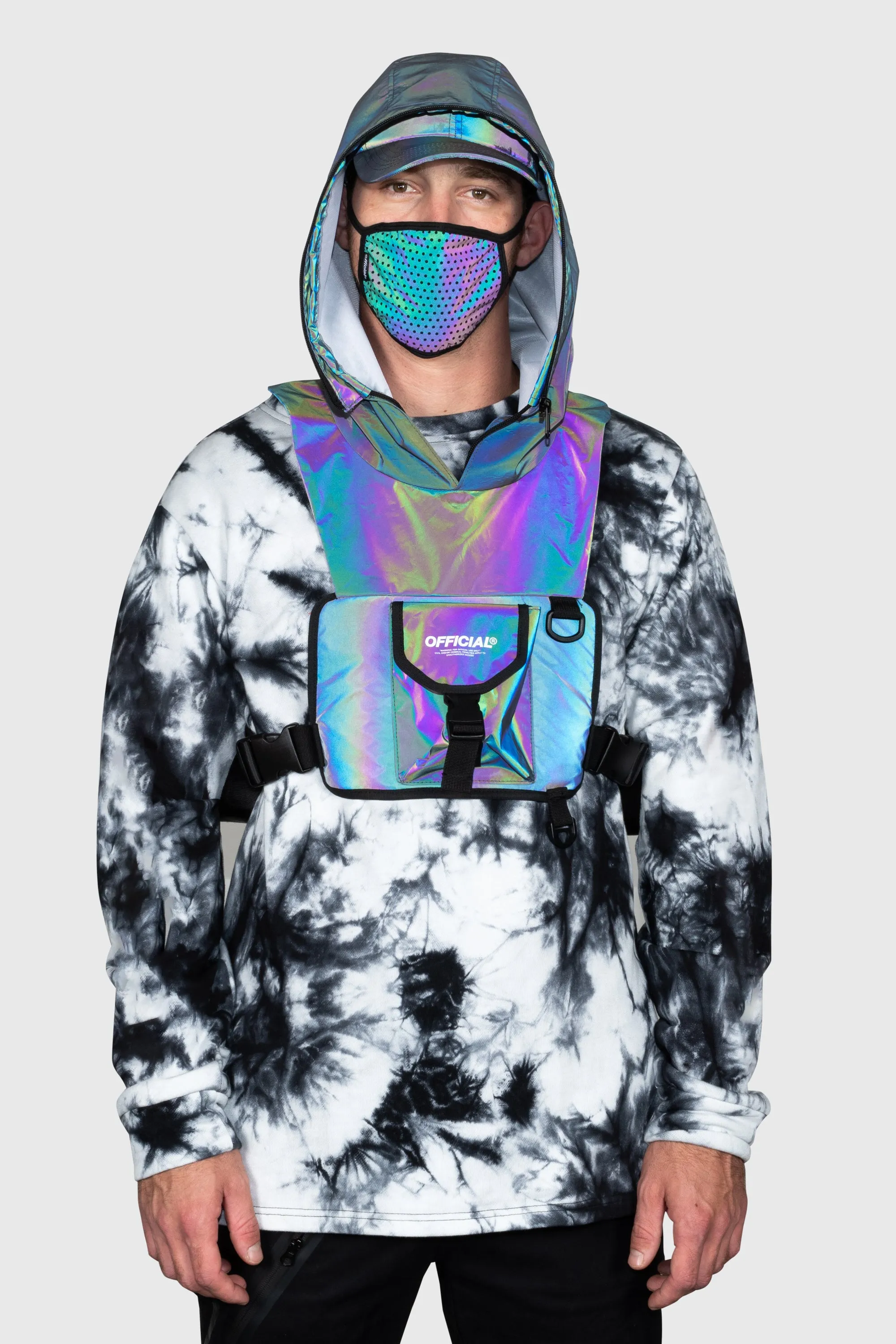 Hood Shield Chest Bag (Rainbow Reflective)
