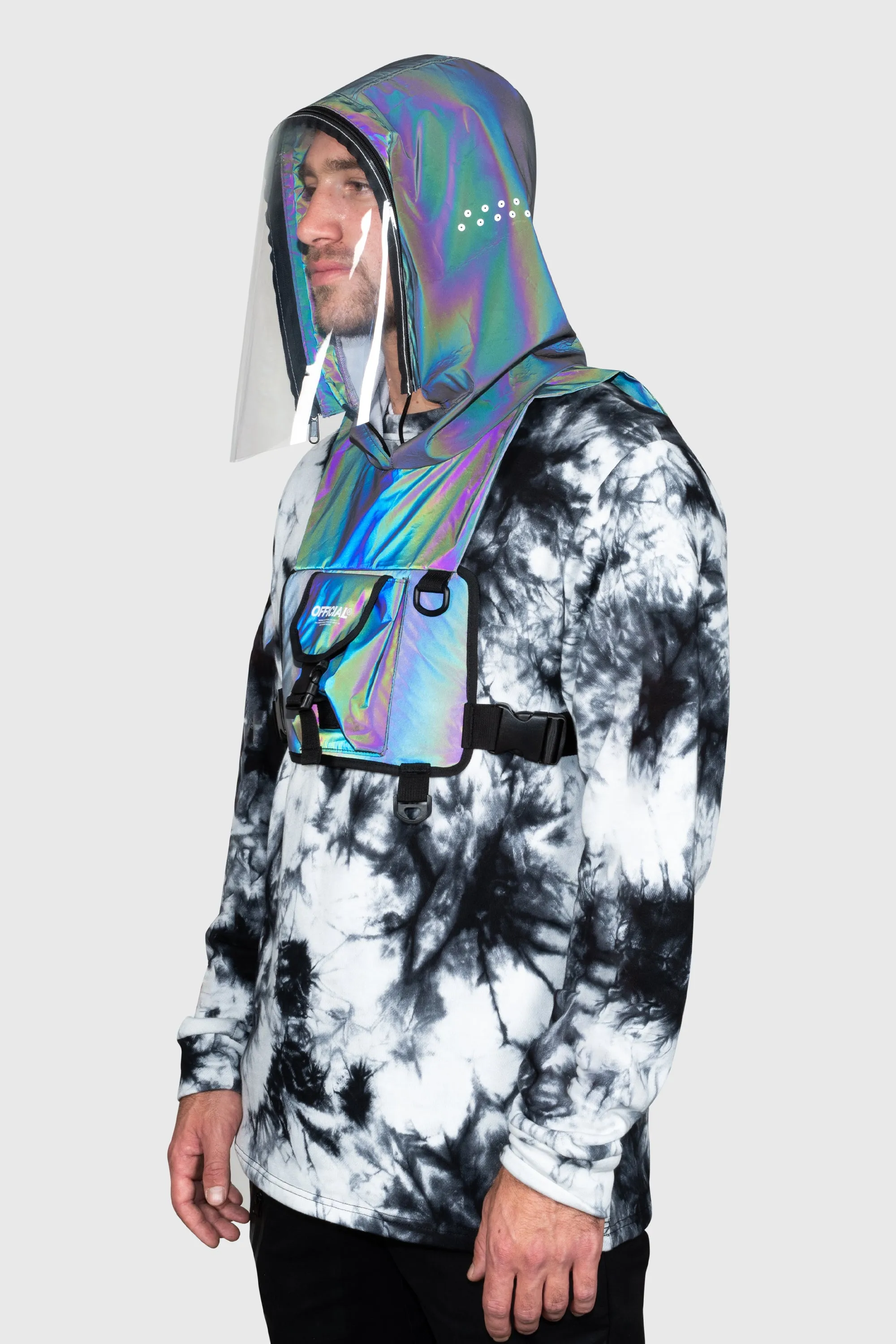 Hood Shield Chest Bag (Rainbow Reflective)