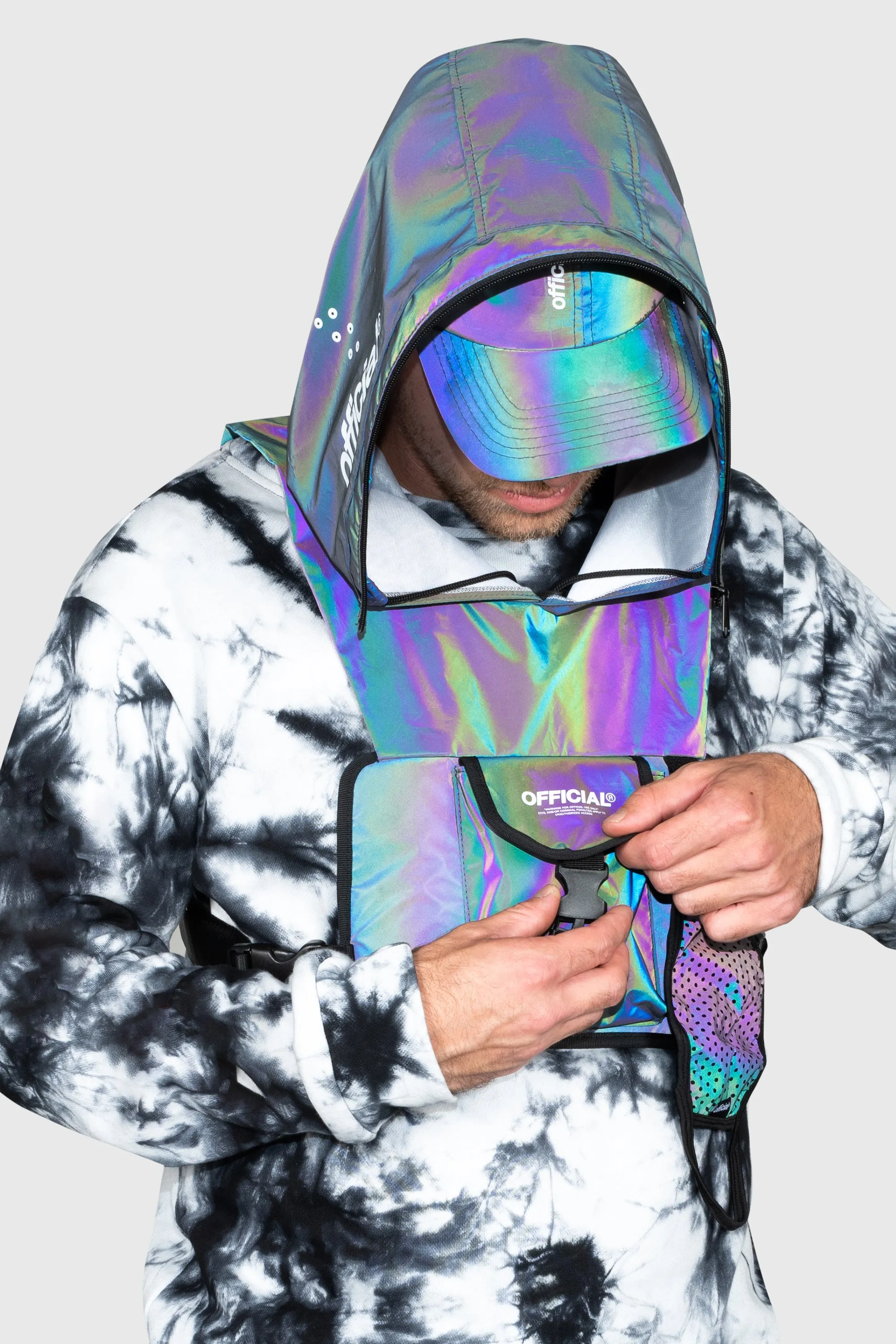 Hood Shield Chest Bag (Rainbow Reflective)
