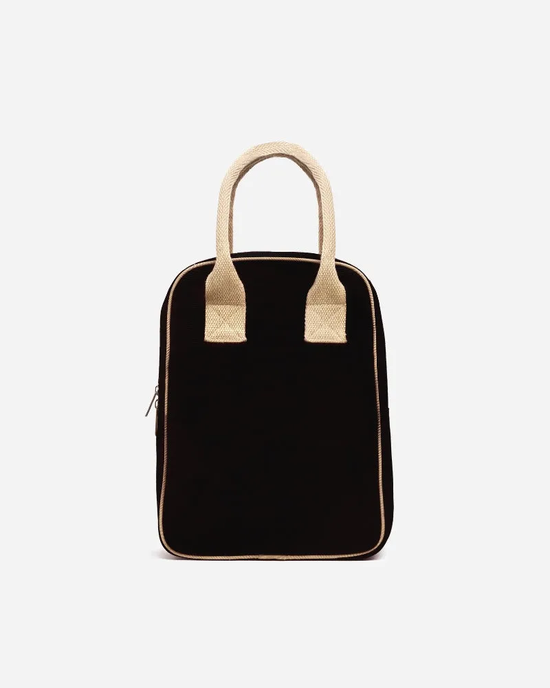 Insulated Lunch Bag - Black & Beige