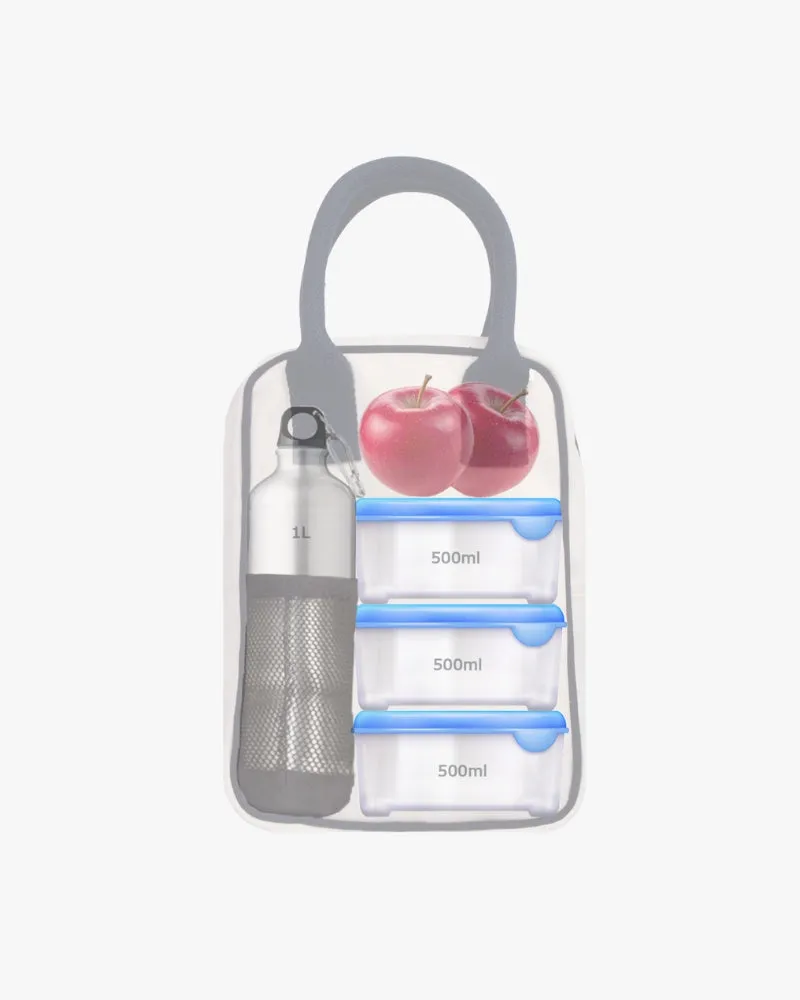 Insulated Lunch Bag - Black & Beige