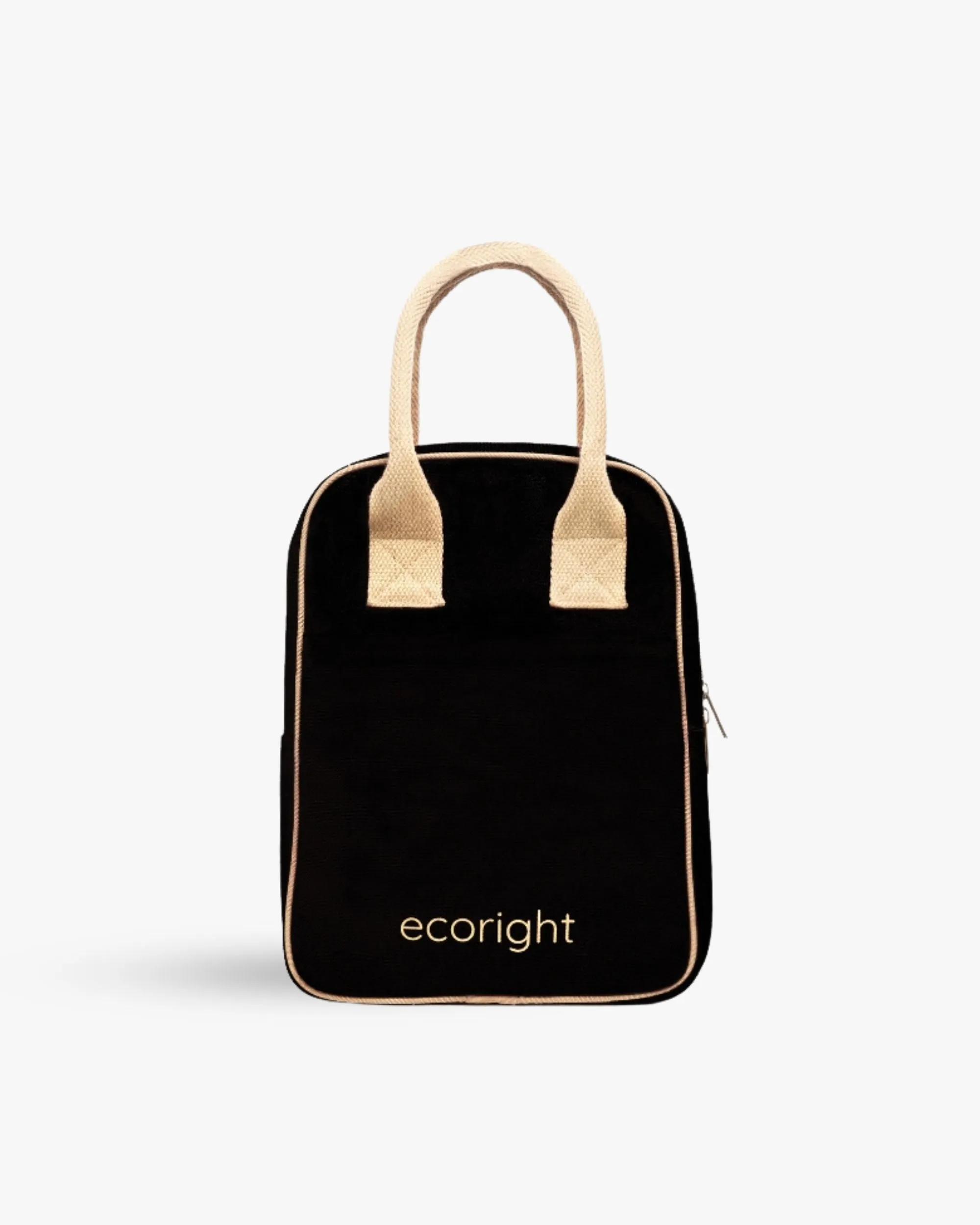 Insulated Lunch Bag - Black & Beige