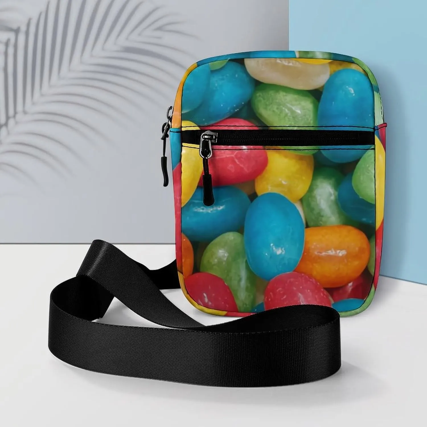 Jelly Bean Candies Colorful Crossbody Bag Small Shoulder Bag Waterproof, Lightweight And Convenient