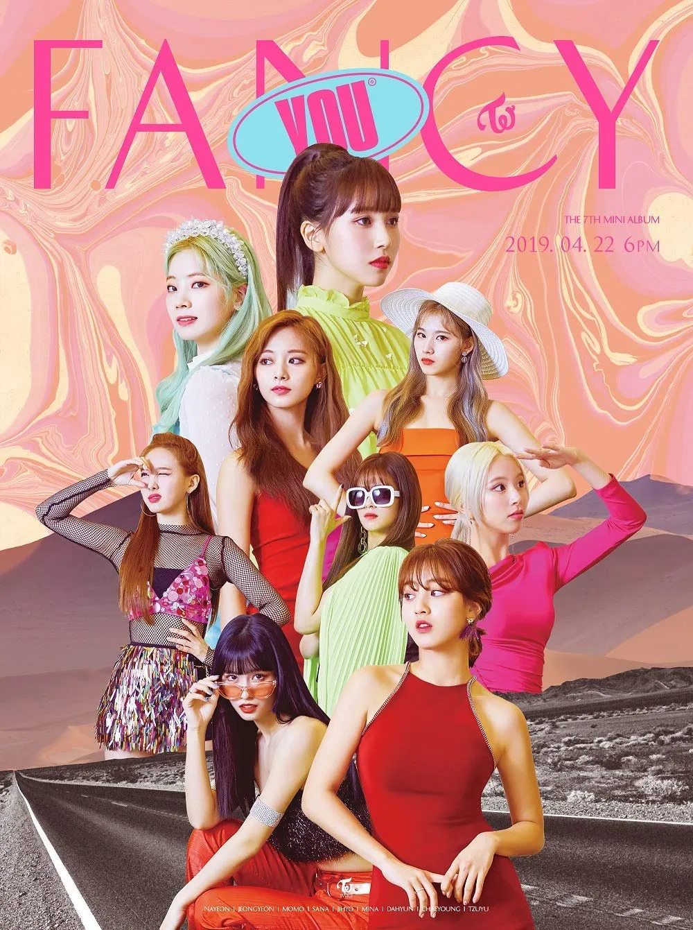 JYP Twice - Fancy You [Random ver.] (7th Mini Album) CD Photobook 5 Photocards Sticker  Folded Poster Extra Photocard