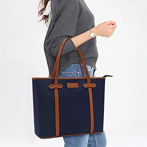 Laptop Tote Bag,Fits 15.6 Inch Laptop,Womens Lightweight Water Resistant Nylon Tote Bag Shoulder Bag Messenger Bag,Grey