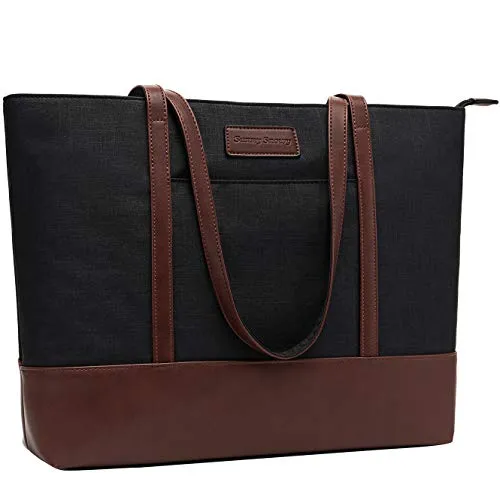 Laptop Tote Bag,Fits 15.6 Inch Laptop,Womens Lightweight Water Resistant Nylon Tote Bag Shoulder Bag Messenger Bag,Grey