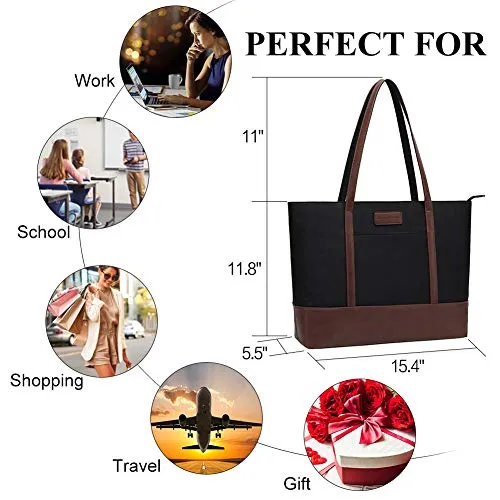 Laptop Tote Bag,Fits 15.6 Inch Laptop,Womens Lightweight Water Resistant Nylon Tote Bag Shoulder Bag Messenger Bag,Grey