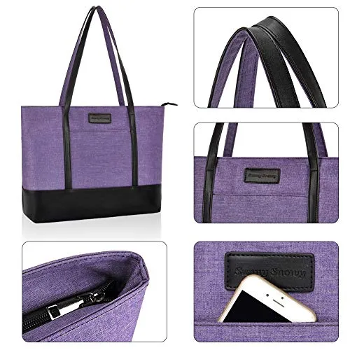 Laptop Tote Bag,Fits 15.6 Inch Laptop,Womens Lightweight Water Resistant Nylon Tote Bag Shoulder Bag Messenger Bag,Grey