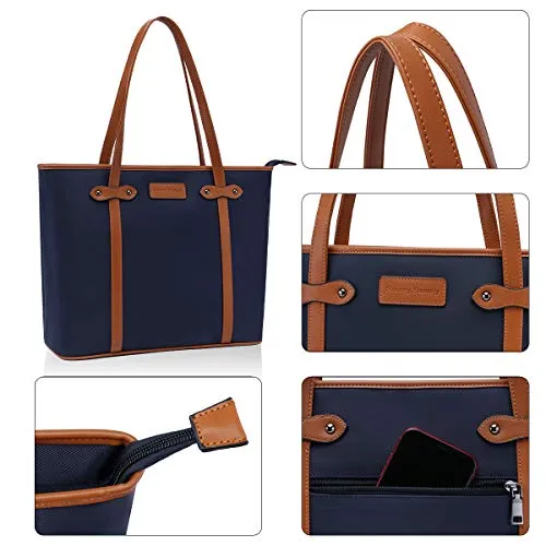 Laptop Tote Bag,Fits 15.6 Inch Laptop,Womens Lightweight Water Resistant Nylon Tote Bag Shoulder Bag Messenger Bag,Grey