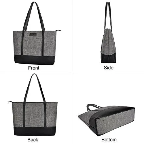 Laptop Tote Bag,Fits 15.6 Inch Laptop,Womens Lightweight Water Resistant Nylon Tote Bag Shoulder Bag Messenger Bag,Grey