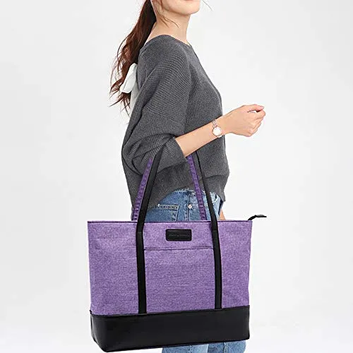 Laptop Tote Bag,Fits 15.6 Inch Laptop,Womens Lightweight Water Resistant Nylon Tote Bag Shoulder Bag Messenger Bag,Grey