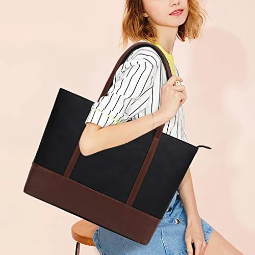Laptop Tote Bag,Fits 15.6 Inch Laptop,Womens Lightweight Water Resistant Nylon Tote Bag Shoulder Bag Messenger Bag,Grey