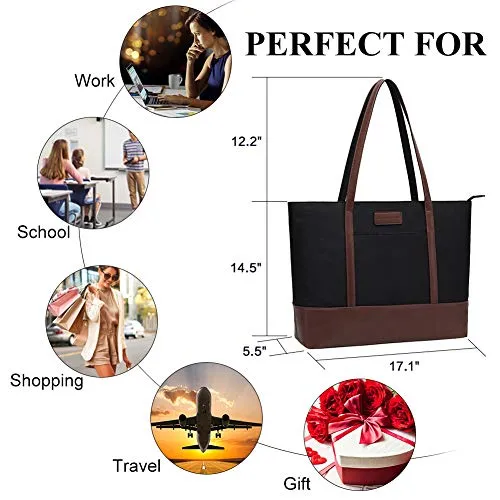 Laptop Tote Bag,Fits 15.6 Inch Laptop,Womens Lightweight Water Resistant Nylon Tote Bag Shoulder Bag Messenger Bag,Grey
