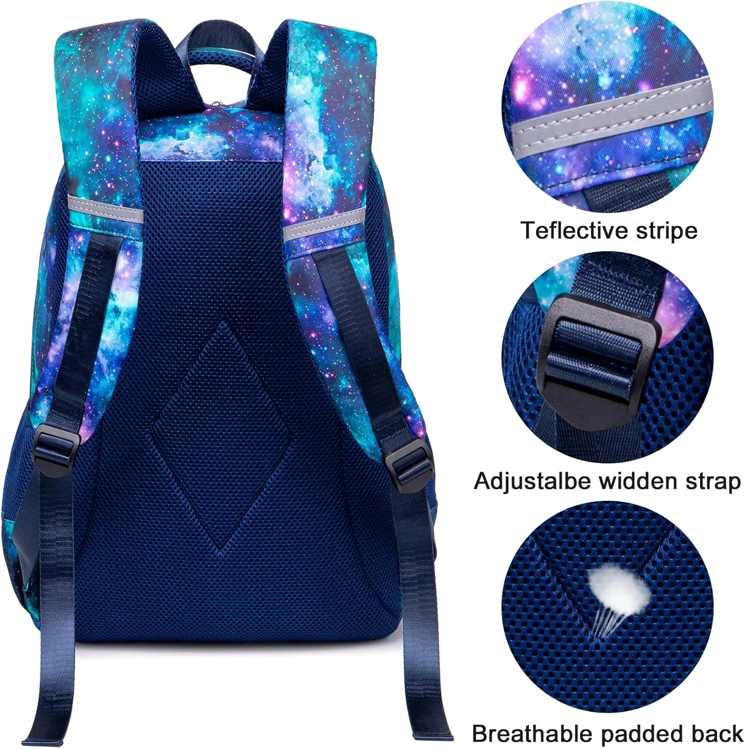 LEDAOU Backpack for Kids Boys Girls School Bags Teen Bookbags Set School Backpack with Lunch Box and Pencil Case