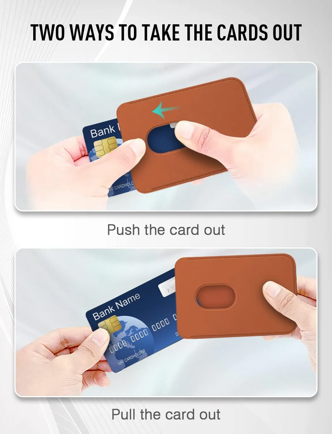 Magnetic Card Wallet Holder with MagSafe for iPhone 15 Pro Max/15 Pro/15 Plus/15,for iPhone 14 Pro Max/14 Plus/14 Pro/14, for iPhone 13 Pro Max/13 Pro/13/13 Mini, for iPhone 12/12 Pro/12 Max,Brown